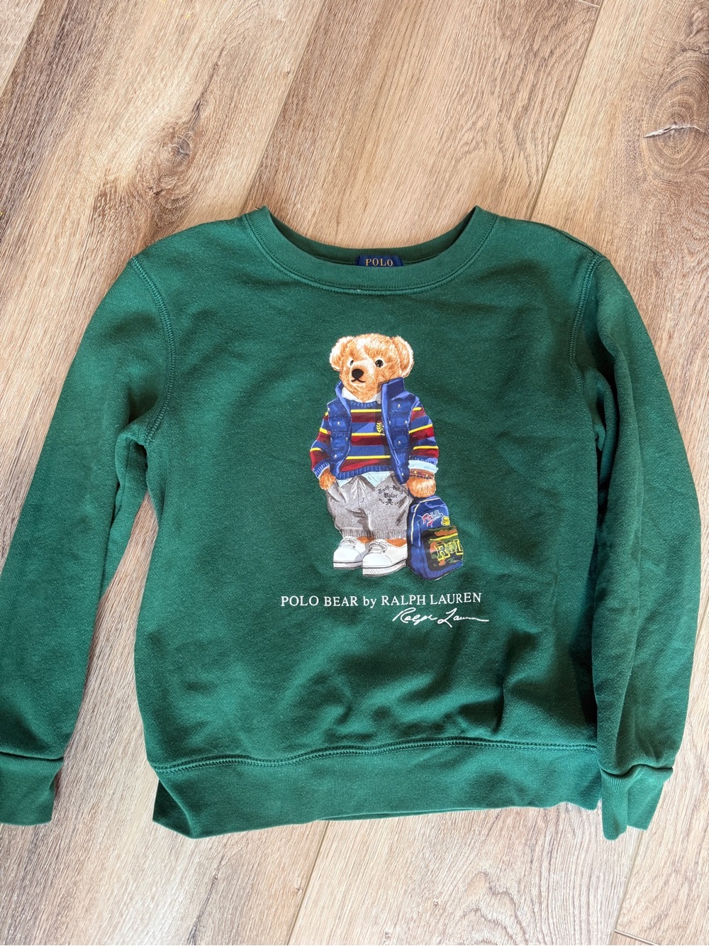 Polo by Ralph Lauren Green Polo Bear Crewneck Sweatshirt Kids size 7